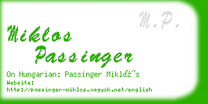 miklos passinger business card